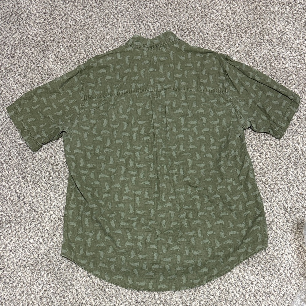 Woolrich Olive Patterned Button Down Shirt - image 3